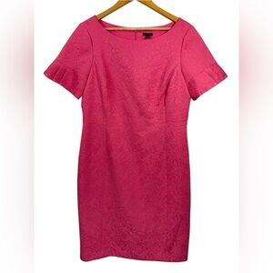 Talbots Hot Pink Textured Sheath Dress